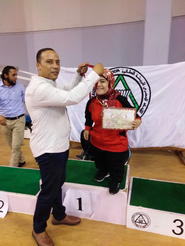 Mona Salah is the third in the first Republic of the Badminton championship for people with special needs