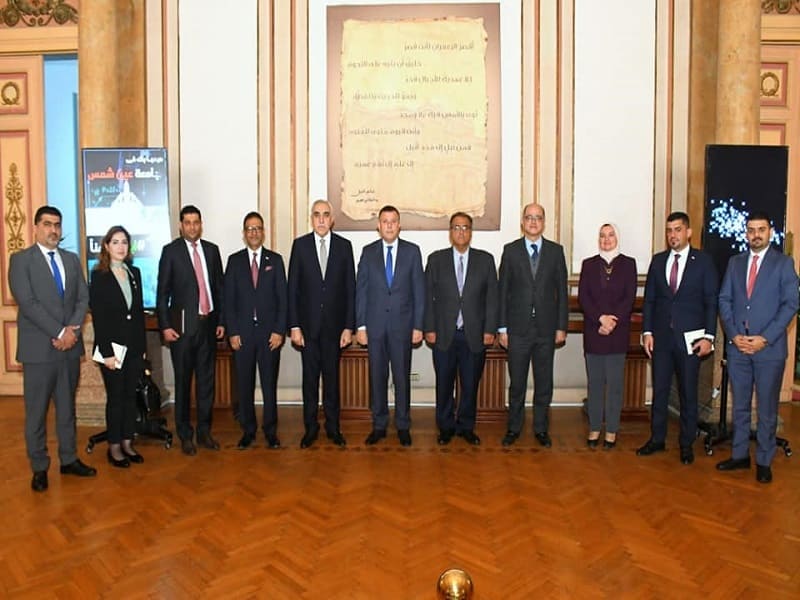 The President of Ain Shams University meets the Iraqi ambassador at the Zafaran Palace