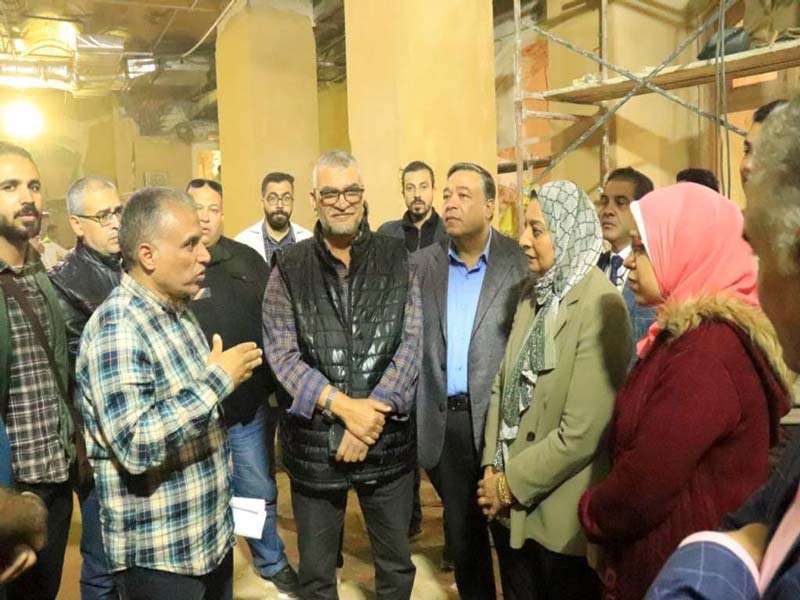 Prof. Dr. Ghada Farouk, Vice President of Ain Shams University for Community Service and Environment Affairs, inspects the restoration and development of the Zafaran Palace