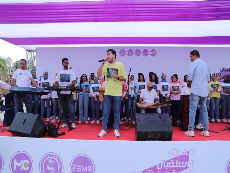 Ain Shams University Choir "Harmony Araby" lights up the stage amidst an overwhelming student presence