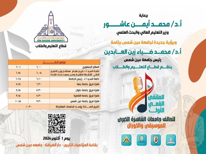 The first summit forum of the Greater Cairo Universities Alliance for Music and Choir at Ain Shams University