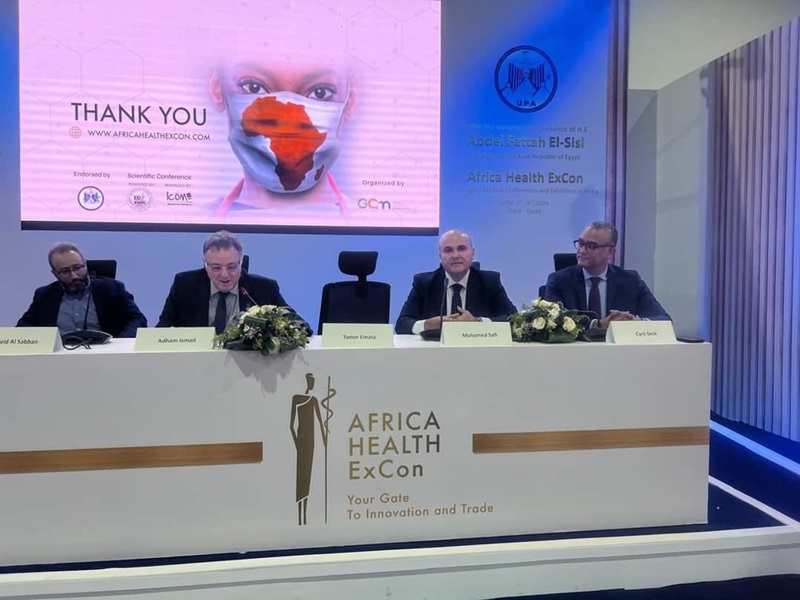 The Dean of the Faculty of Law participates in a panel discussion on the provision of health services between countries within the activities of the Health in Africa Exhibition and Conference