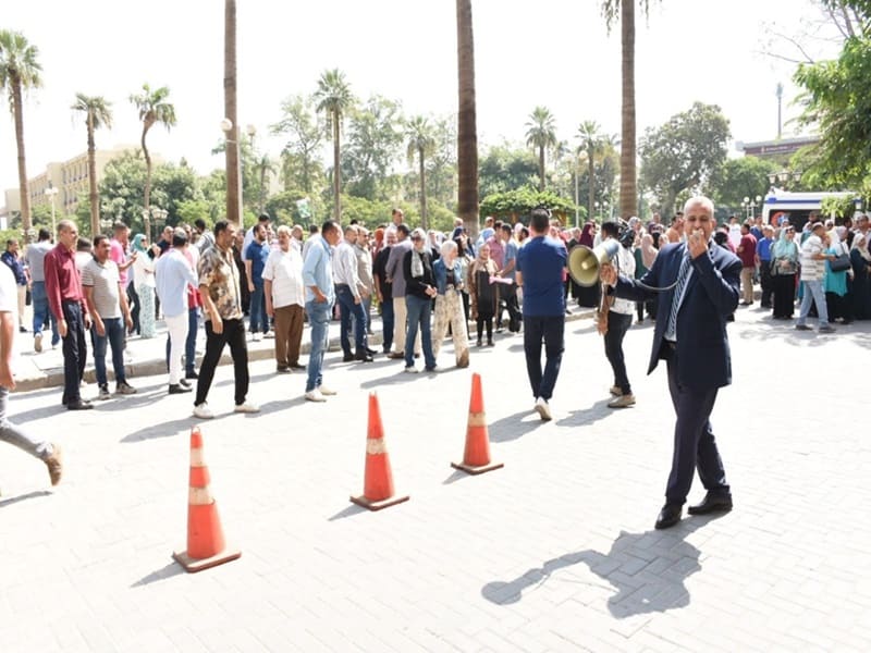 The evacuation experiment for administrative buildings at Ain Shams University