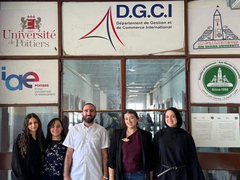 Five fourth-year students from the Faculty of Business at Ain Shams University won the prestigious French "Bourse Eiffel" scholarship