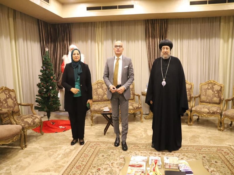 The President and Vice President of Ain Shams University congratulate the Coptic Orthodox Cultural Center and the Coptic brothers on the occasion of Christmas