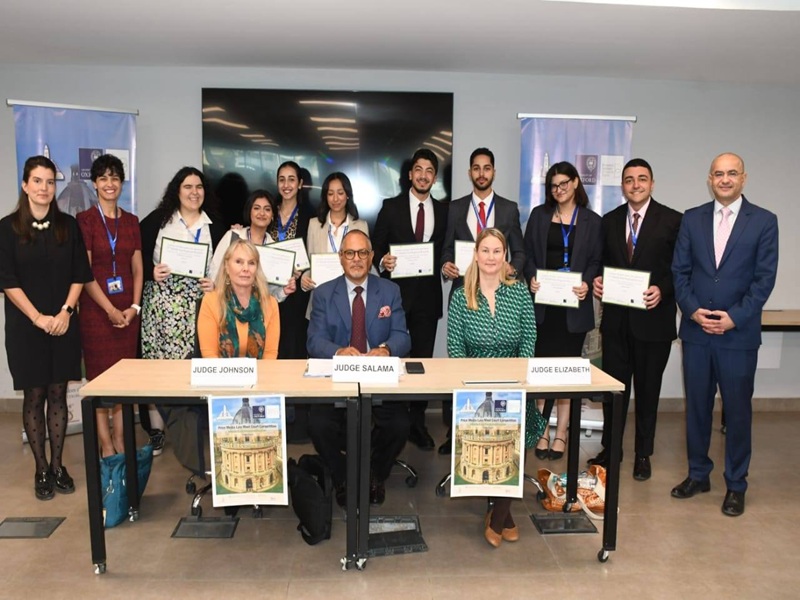 Ain Shams University wins first place in the Middle East regional qualifiers for the Oxford University Moot Court Competition in the field of media law