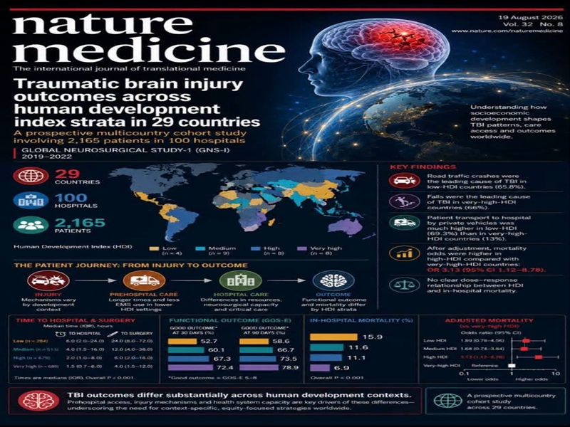جامعة عين شمس تشارك في أكبر دراسة دولية لإصابات الدماغ الرضّية منشورة في «Nature Medicine»