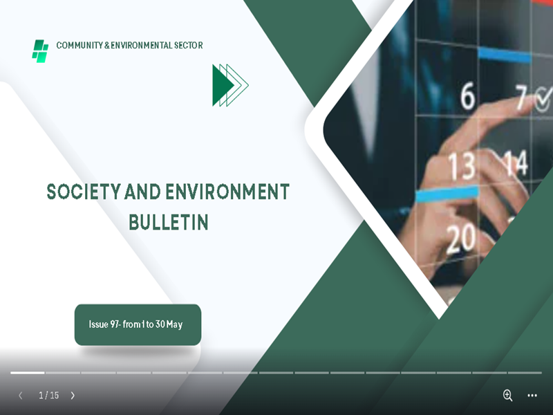 The Electronic Portal Issues Edition No 97 of Community Service and Environmental Development Sector Bulletin