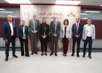 Vice President of Ain Shams University receives a delegation from the University of Exeter to discuss ways of joint cooperation